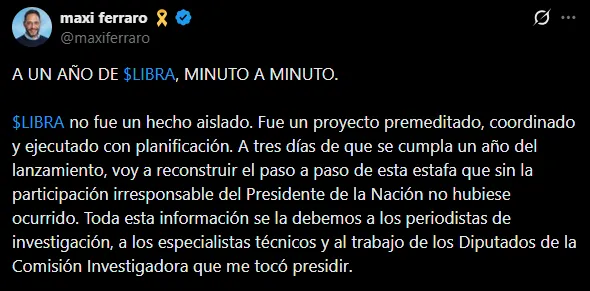 Ferraro sobre el caso Libra Ferraro sobre el caso Libra