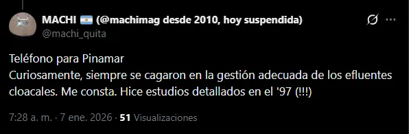Desborde cloacal en Pinamar Desborde cloacal en Pinamar