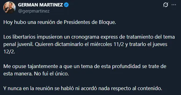 Germán Martínez tras la reunión del bloque por la reforma laboral Germán Martínez tras la reunión del bloque por la reforma laboral