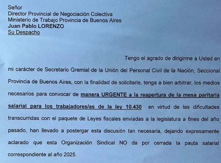 Estatales bonaerenses exigen reapertura de paritarias Estatales bonaerenses exigen reapertura de paritarias