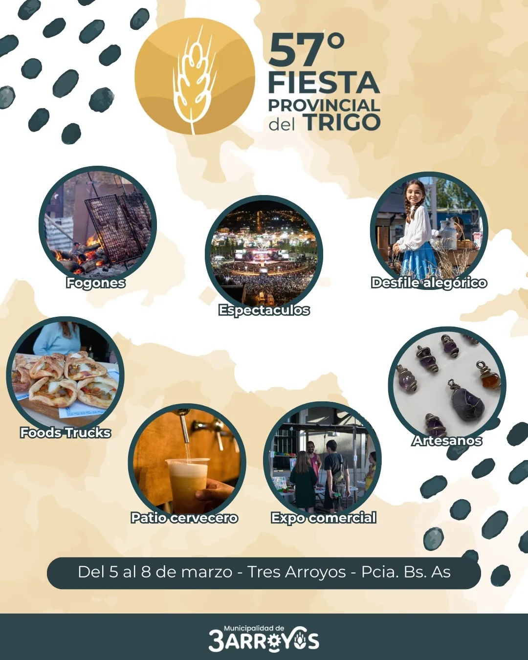 Del 5 al 8 de marzo, Tres Arroyos vivirá la 57ª edición de la Fiesta Provincial del Trigo 3