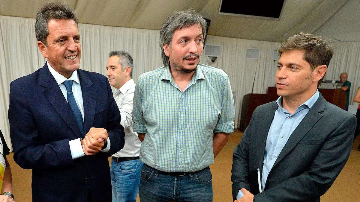 Sergio Massa, Máximo Kirchner y Axel Kicillof