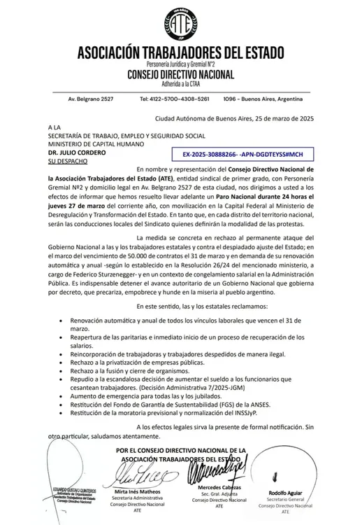 ATE Consejo Directivo Nacional