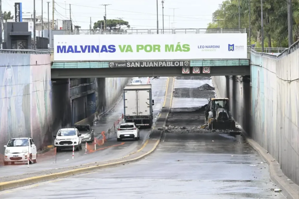 Comenzaron los trabajos de repavimentación del Túnel San Juan Pablo II
